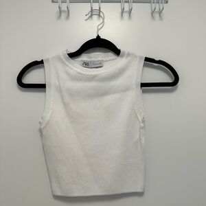 Zara White Knit Top